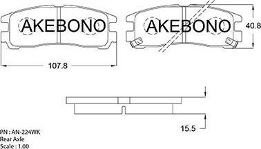 Akebono AN-224WK - Kit de plaquettes de frein, frein à disque cwaw.fr