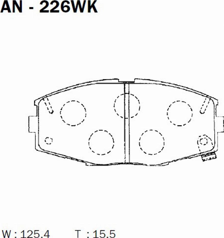 Akebono AN-226WK - Kit de plaquettes de frein, frein à disque cwaw.fr