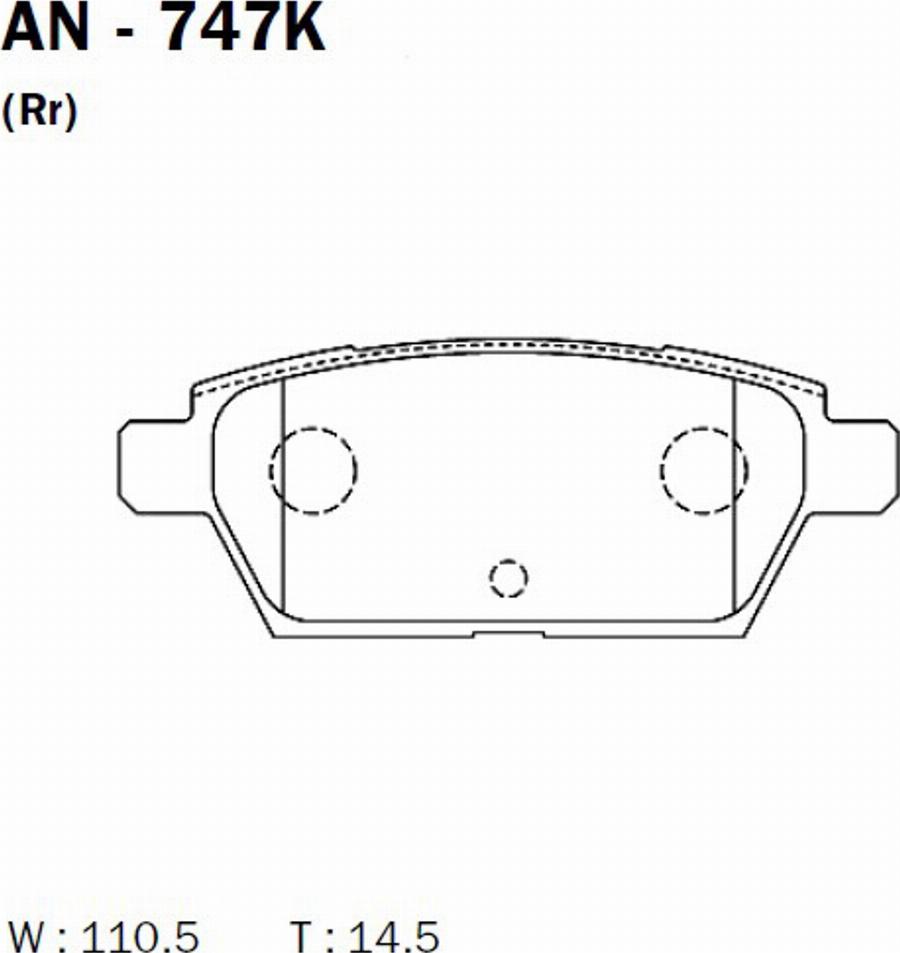 Akebono AN747K - Kit de plaquettes de frein, frein à disque cwaw.fr