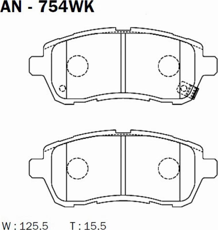 Akebono AN754WK - Kit de plaquettes de frein, frein à disque cwaw.fr