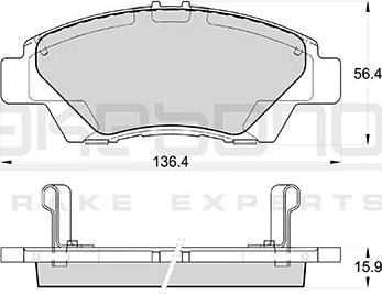 Akebono AN-763WK - Kit de plaquettes de frein, frein à disque cwaw.fr