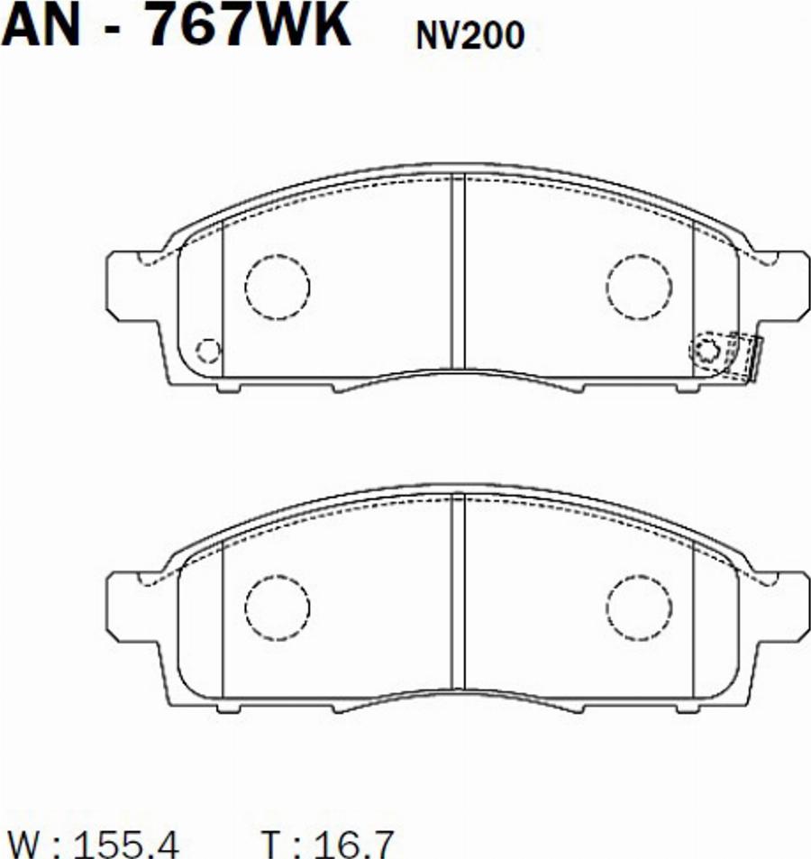 Akebono AN767WK - Kit de plaquettes de frein, frein à disque cwaw.fr