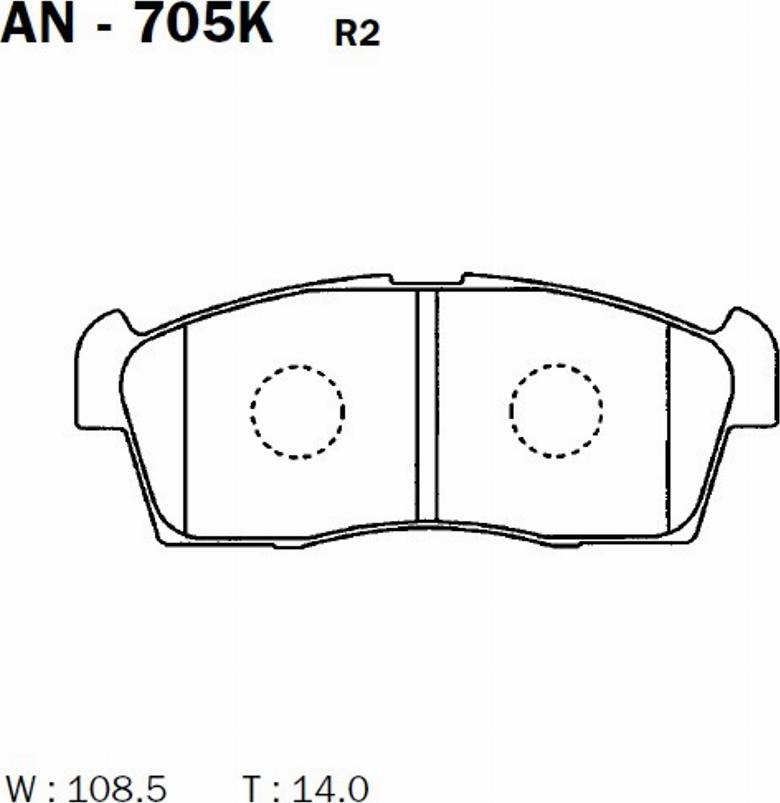 Akebono AN705K - Kit de plaquettes de frein, frein à disque cwaw.fr