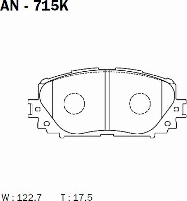 Akebono AN-715K - Kit de plaquettes de frein, frein à disque cwaw.fr