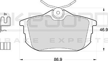 Akebono AN-739WK - Kit de plaquettes de frein, frein à disque cwaw.fr