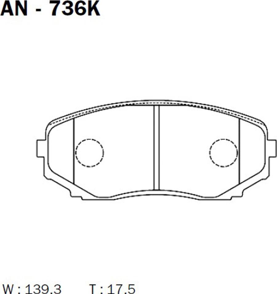 Akebono AN-736K - Kit de plaquettes de frein, frein à disque cwaw.fr