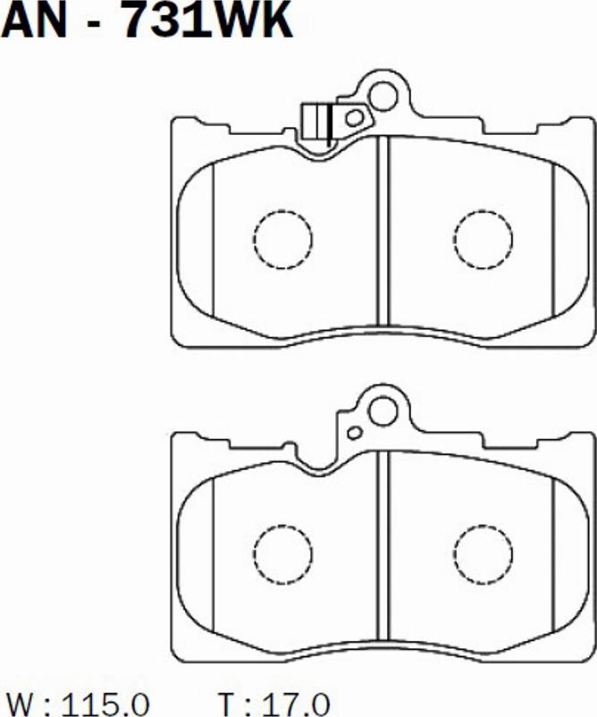 Akebono AN-731WK - Kit de plaquettes de frein, frein à disque cwaw.fr