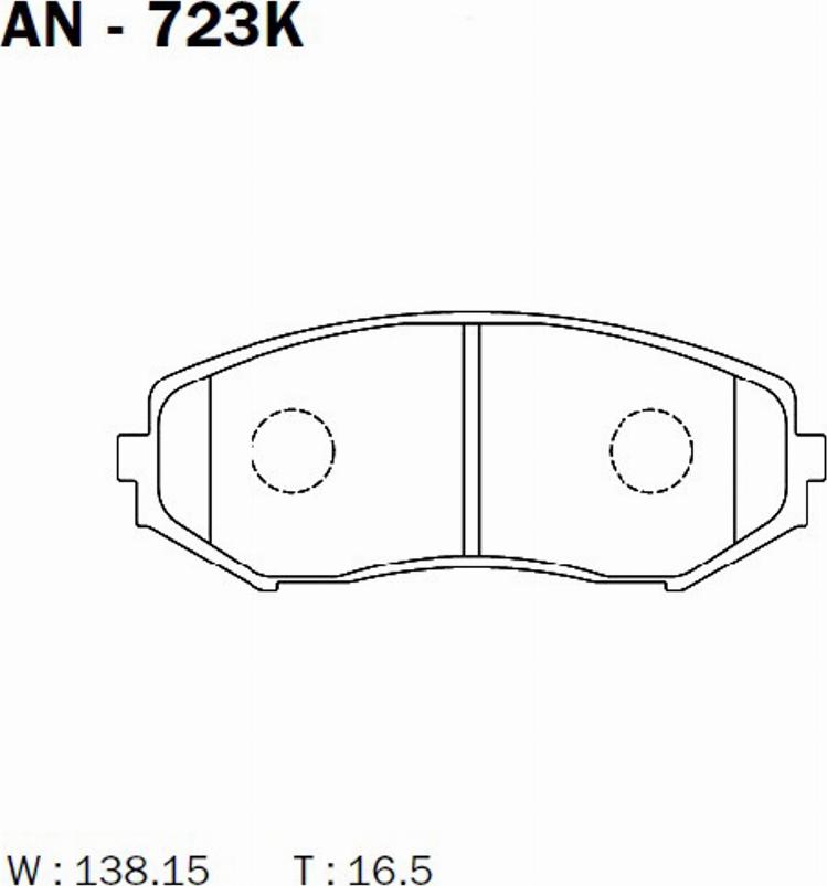 Akebono AN-723K - Kit de plaquettes de frein, frein à disque cwaw.fr