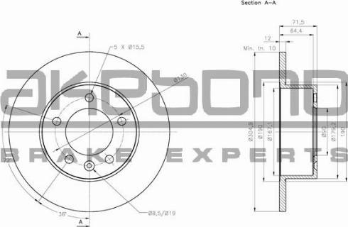 Akebono BN-0961 - Disque de frein cwaw.fr