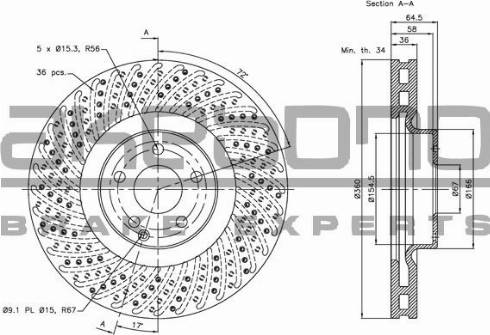 Akebono BN-0963 - Disque de frein cwaw.fr