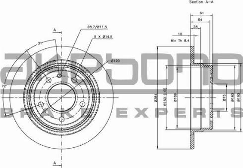 Akebono BN-0985 - Disque de frein cwaw.fr