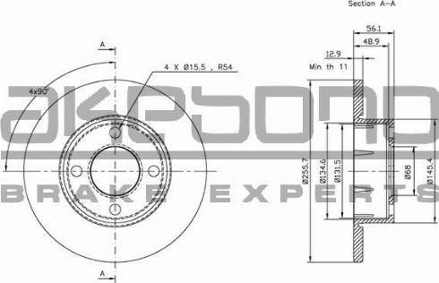 Akebono BN-0495 - Disque de frein cwaw.fr