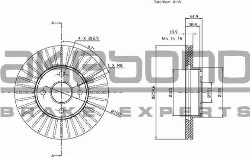 Akebono BN-0490 - Disque de frein cwaw.fr