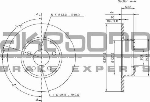 Akebono BN-0449 - Disque de frein cwaw.fr