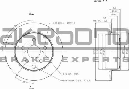 Akebono BN-0400 - Disque de frein cwaw.fr