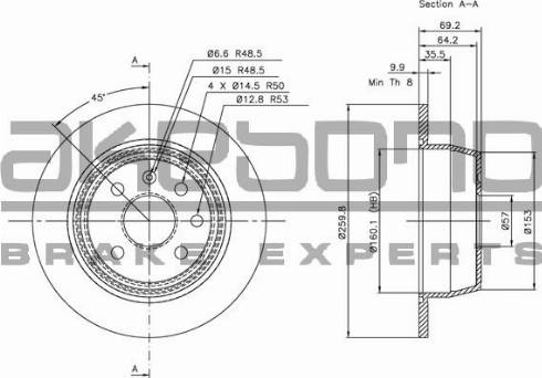 Akebono BN-0403 - Disque de frein cwaw.fr