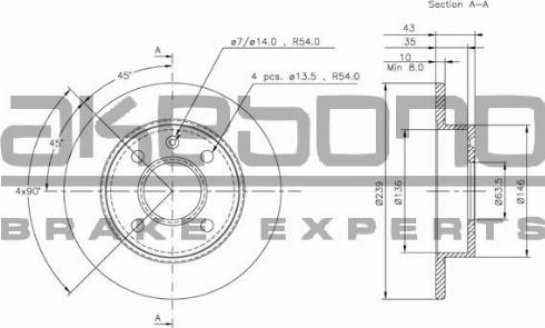 Akebono BN-0427 - Disque de frein cwaw.fr