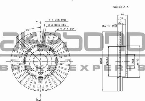 Akebono BN-0547 - Disque de frein cwaw.fr