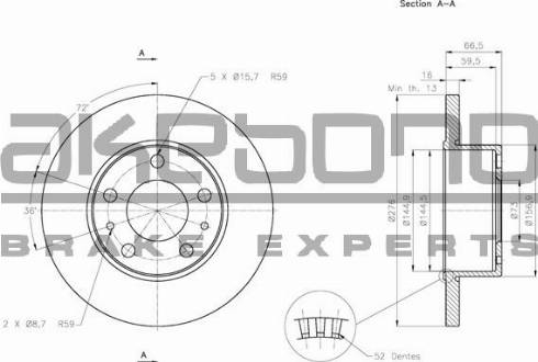 Akebono BN-0554 - Disque de frein cwaw.fr