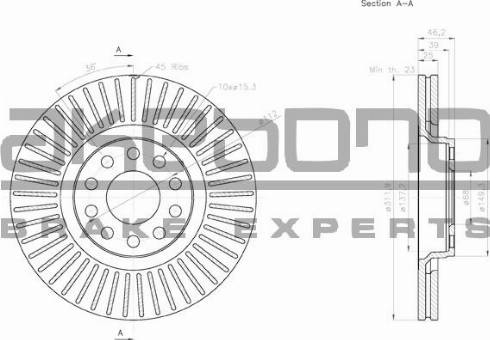 Akebono BN-0551 - Disque de frein cwaw.fr