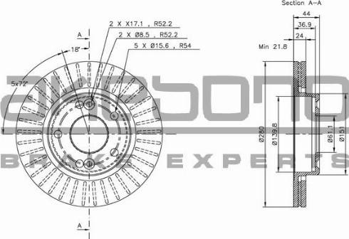 Akebono BN-0563 - Disque de frein cwaw.fr