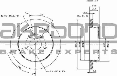 Akebono BN-0502 - Disque de frein cwaw.fr