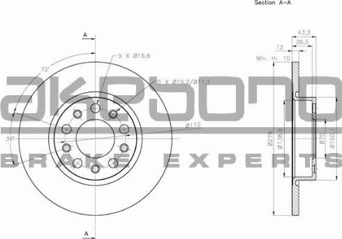 Akebono BN-0515 - Disque de frein cwaw.fr