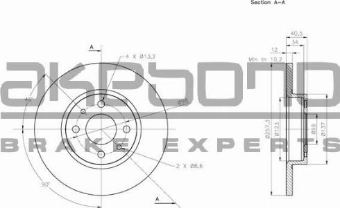 Akebono BN-0524 - Disque de frein cwaw.fr