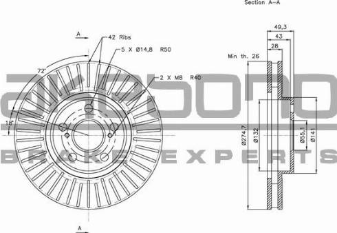 Akebono BN-0526 - Disque de frein cwaw.fr