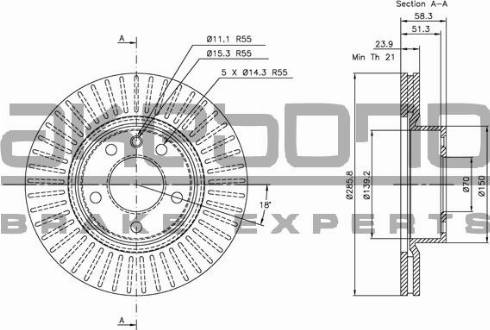 Akebono BN-0521 - Disque de frein cwaw.fr