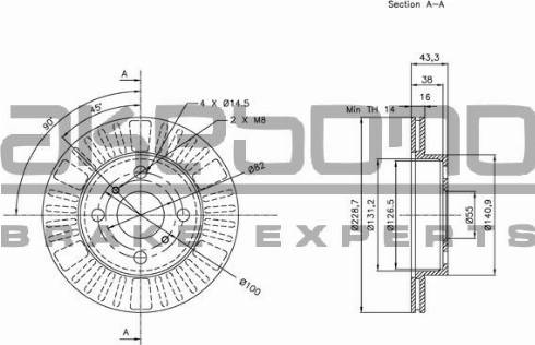 Akebono BN-0570 - Disque de frein cwaw.fr