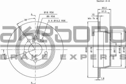 Akebono BN-0572 - Disque de frein cwaw.fr