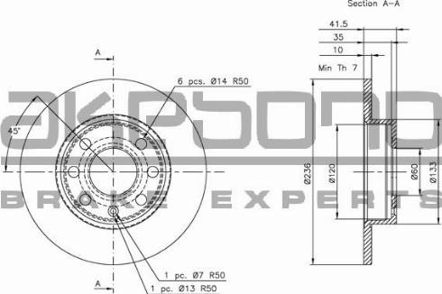 Akebono BN-0691 - Disque de frein cwaw.fr