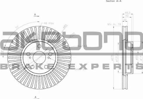 Akebono BN-0643 - Disque de frein cwaw.fr