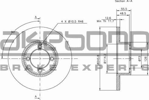 Akebono BN-0654 - Disque de frein cwaw.fr