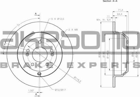 Akebono BN-0653 - Disque de frein cwaw.fr