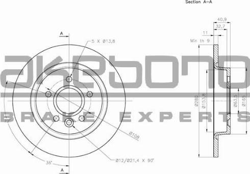 Akebono BN-0661 - Disque de frein cwaw.fr