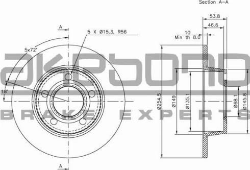 Akebono BN-0606 - Disque de frein cwaw.fr