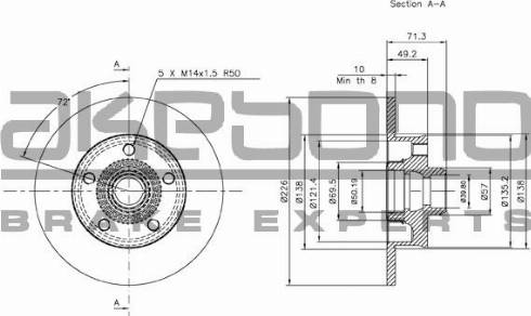 Akebono BN-0637 - Disque de frein cwaw.fr