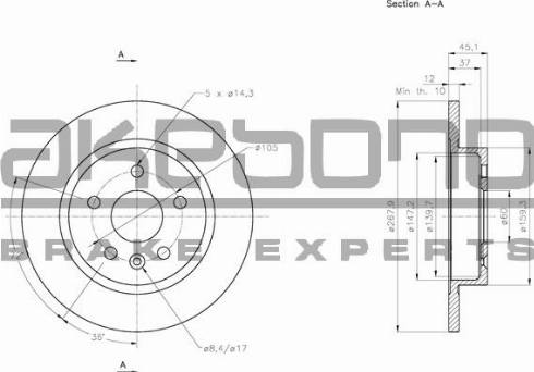 Akebono BN-0093 - Disque de frein cwaw.fr