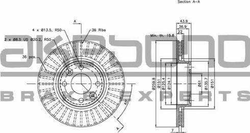 Akebono BN-0048E - Disque de frein cwaw.fr