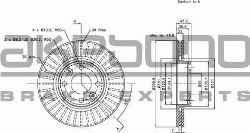 Akebono BN-0048 - Disque de frein cwaw.fr