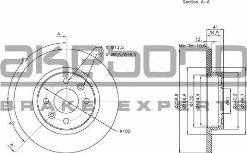 Akebono BN-0086 - Disque de frein cwaw.fr