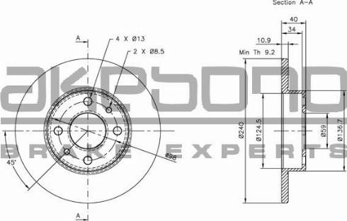 Akebono BN-0033 - Disque de frein cwaw.fr