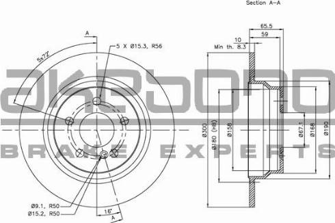 Akebono BN-0070 - Disque de frein cwaw.fr