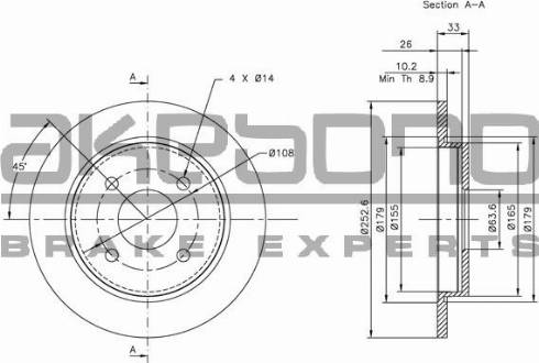 Akebono BN-0071 - Disque de frein cwaw.fr