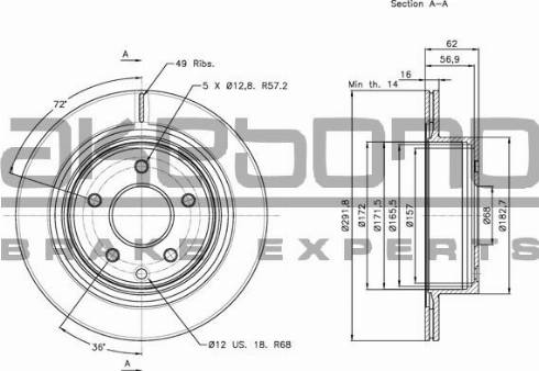 Akebono BN-0145 - Disque de frein cwaw.fr