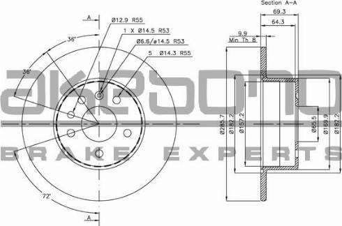 Akebono BN-0155 - Disque de frein cwaw.fr