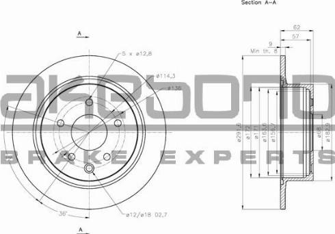 Akebono BN-0156 - Disque de frein cwaw.fr