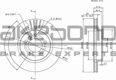 Akebono BN-0150 - Disque de frein cwaw.fr